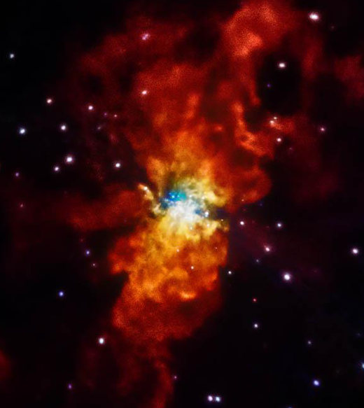 Galaxy M82 captured by Chandra X-ray Observatory