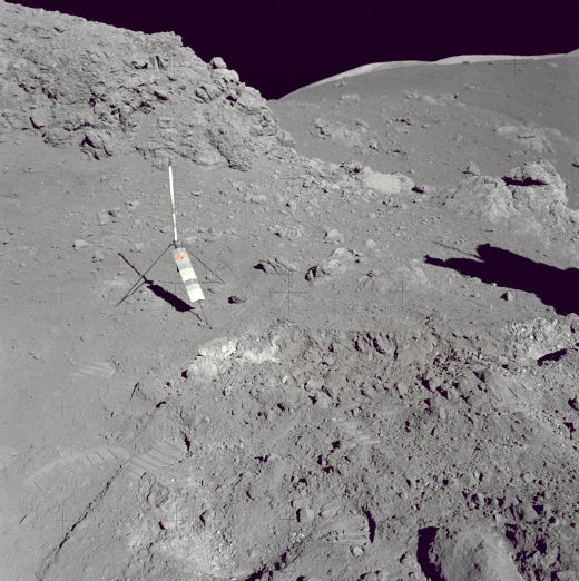 Apollo 17 mission's calibration equipment on the moon