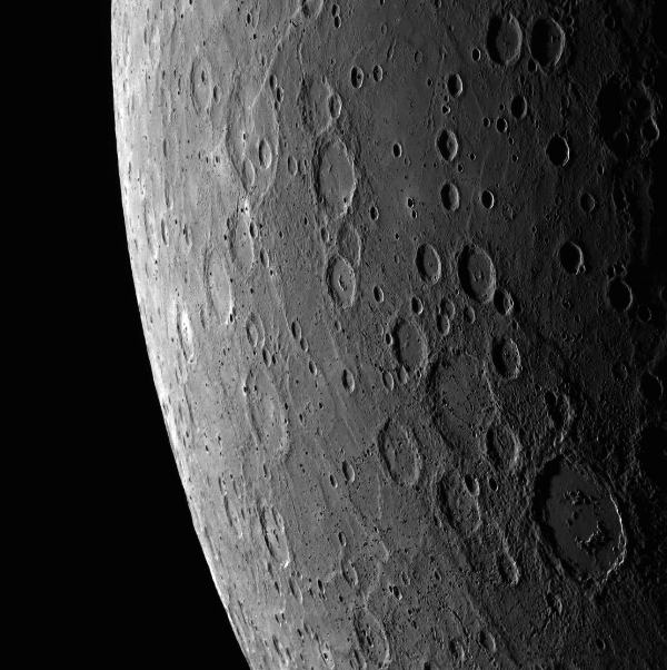 Alver crater, Belgica Rupes and other features of Mercury