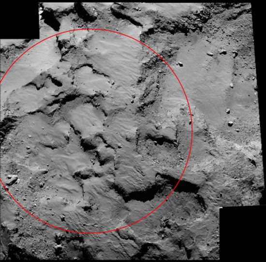 Rosetta spacecraft photographs the primary landing site for its Philae lander