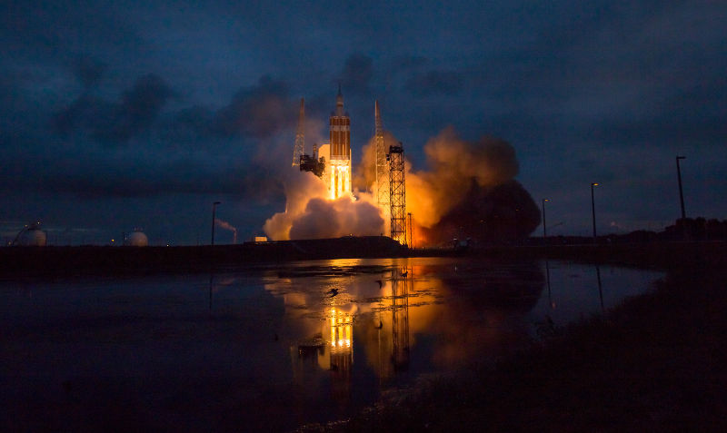 Marvelous setting in Cape Canaveral as the Orion rocket lifts off