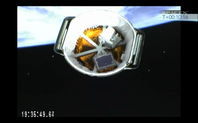 SpaceX Falcon 9 second stage separation with the Dragon supply craft on its way to ISS