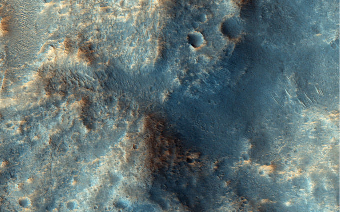 Mars Reconnaissance Orbiter (MRO) took this picture of a plateau that includes Ares Vallis
