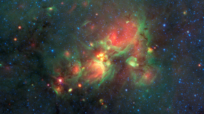 Star forming features nicknamed "yellowballs" as seen in the Milky Way galaxy